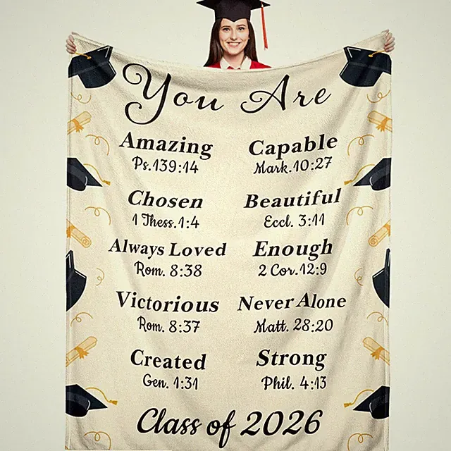 Class of 2026 Graduation Blanket 50x60 Soft Throw Gift for Her Him Senior