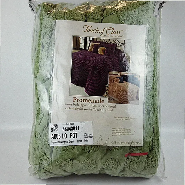 Touch Of Class Promenade Bedspread Grande Comforter Chenille Twin Loden 126"x81