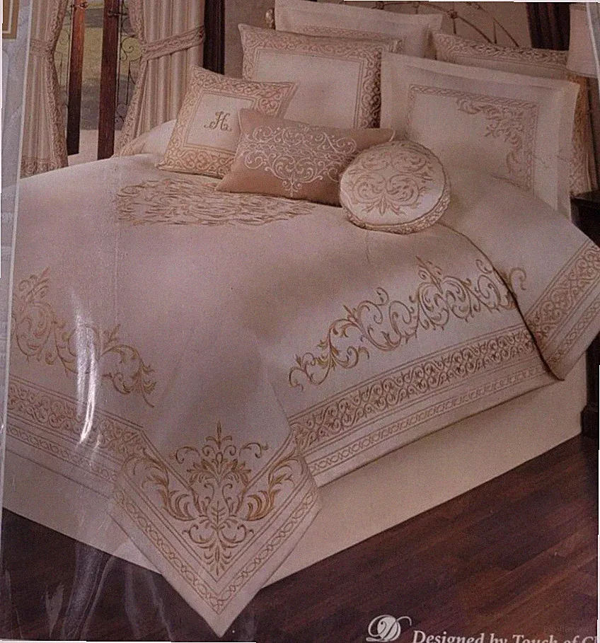 Touch Of Class Versailles Pearl Embroidered Comforter & 2 Shams Set, King