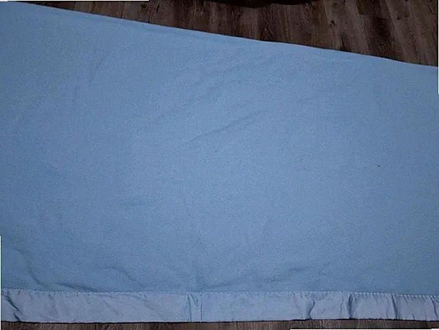 Vintage Fieldcrest Touch Of Class Twin Blanket Blue Satin Trim Approx. 66" X 90"