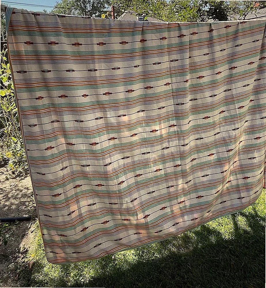 Vtg Touch Of Class Aztec Design Queen Duvet & Matching Cannon Pillowcases Retro